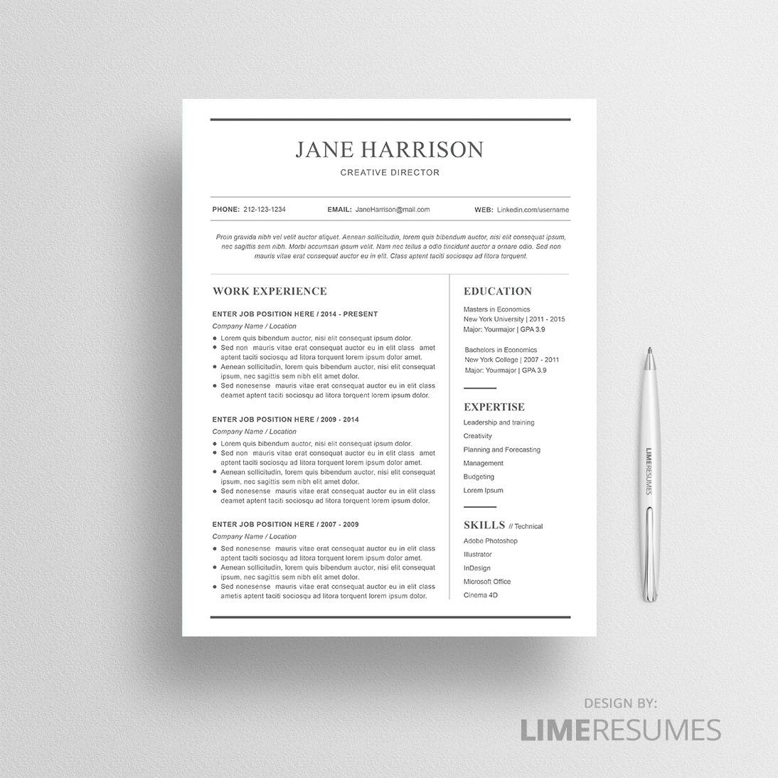 Detail Minimalist Cv Template Free Nomer 15