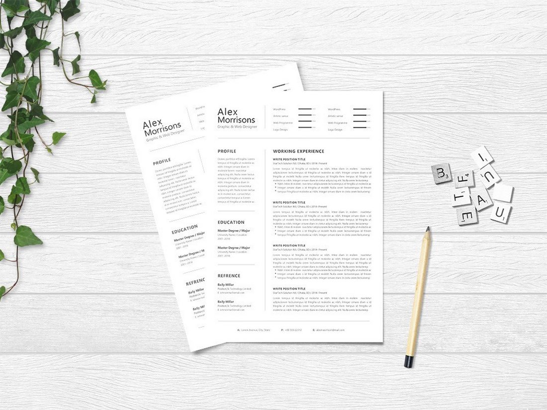 Detail Minimalist Cv Template Free Nomer 23