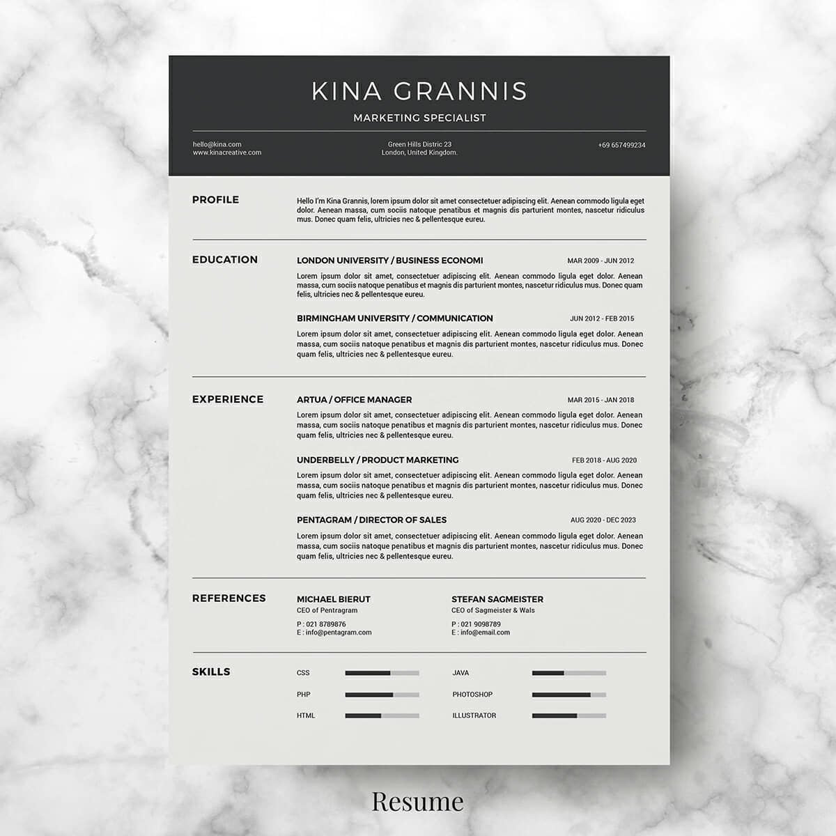 Detail Minimalist Cv Template Free Nomer 27