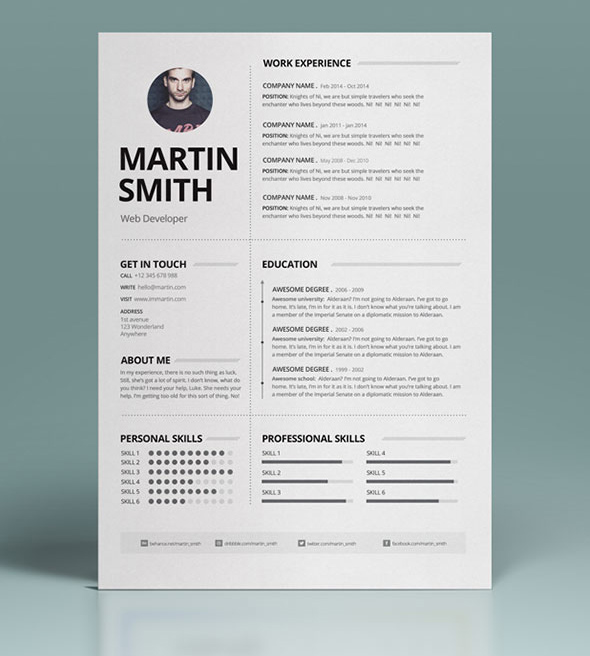 Detail Minimalist Cv Template Free Nomer 30