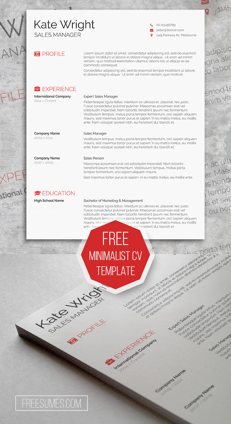 Detail Minimalist Cv Template Free Nomer 37