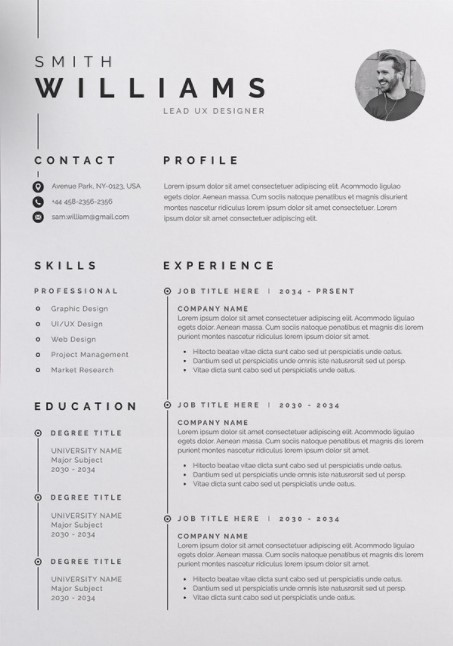 Detail Minimalist Cv Template Free Nomer 9