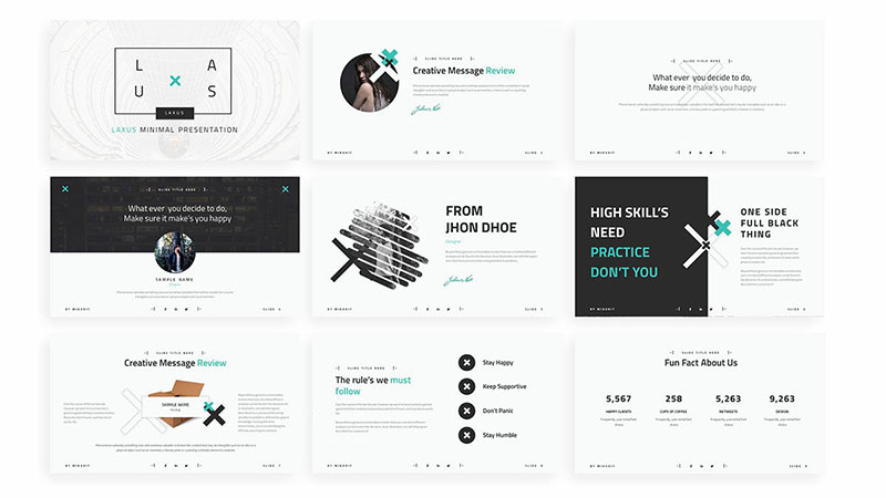 Detail Minimalist Powerpoint Template Nomer 20