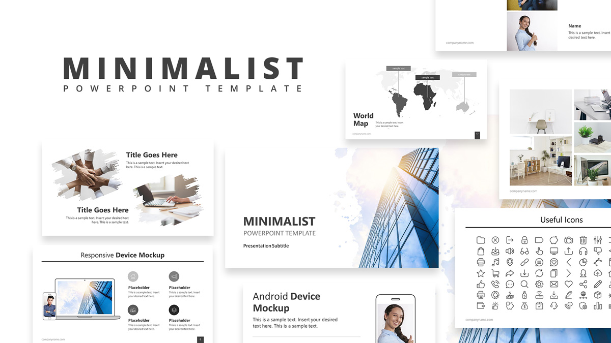 Detail Minimalist Powerpoint Template Nomer 23