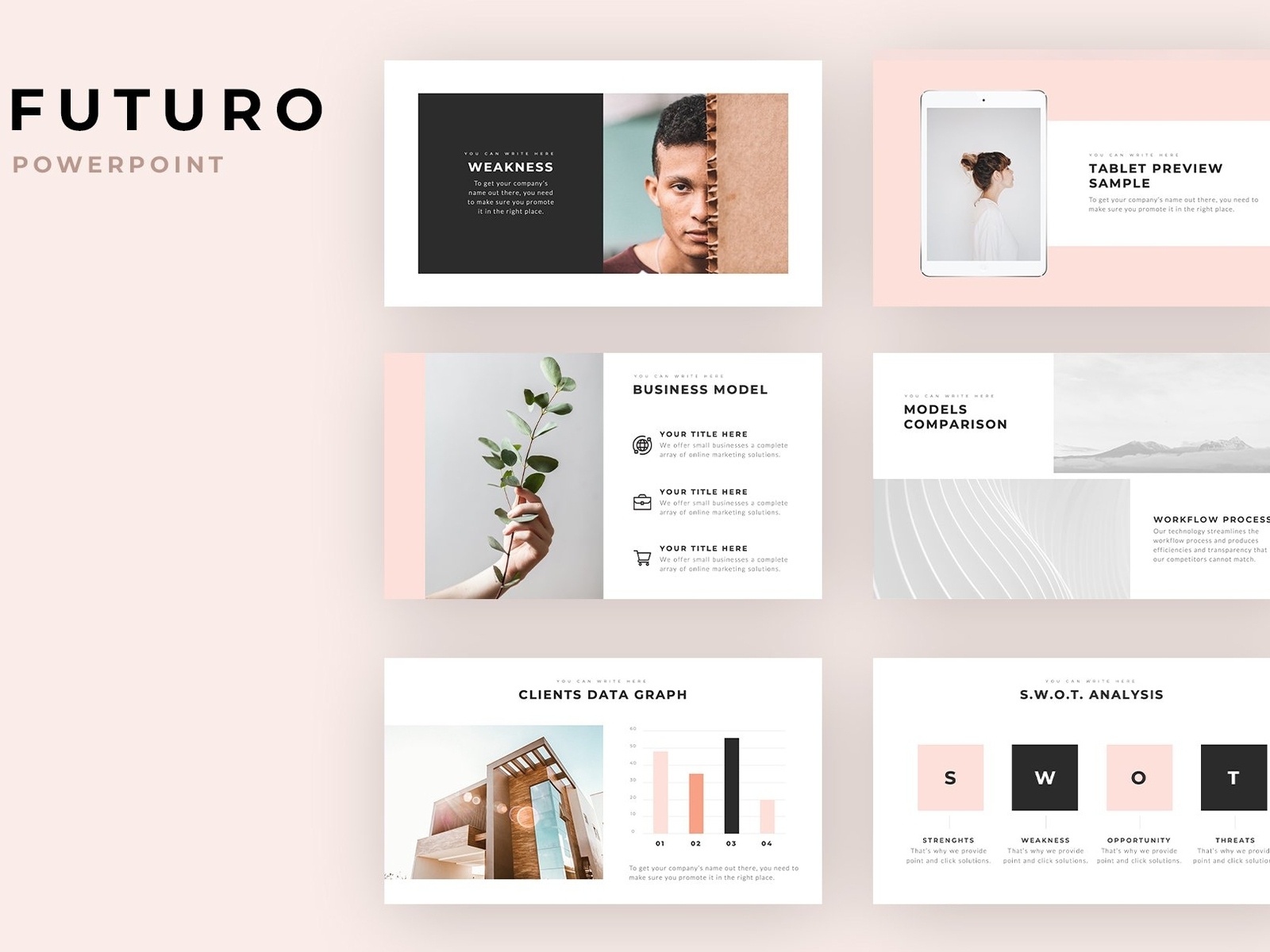 Detail Minimalist Powerpoint Template Nomer 48