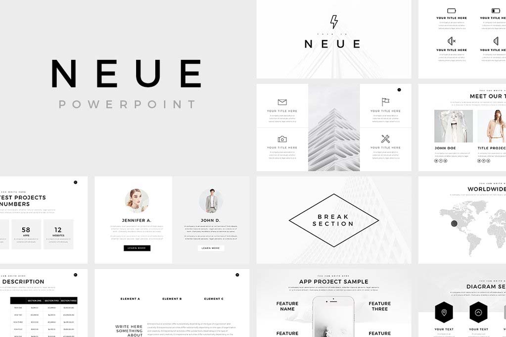 Detail Minimalist Powerpoint Template Nomer 8