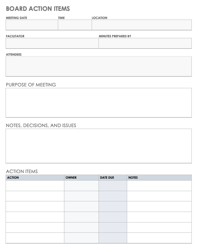 Detail Minutes Of Meeting Template With Action Items Nomer 16