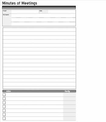 Detail Minutes Of Meeting Template With Action Items Nomer 48