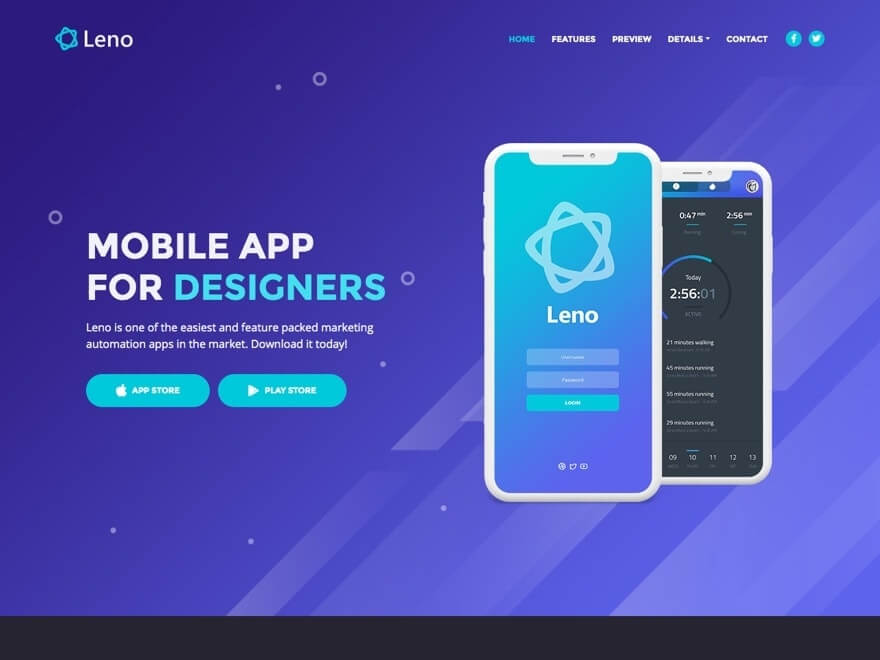 Detail Mobile App Html Template Free Nomer 3