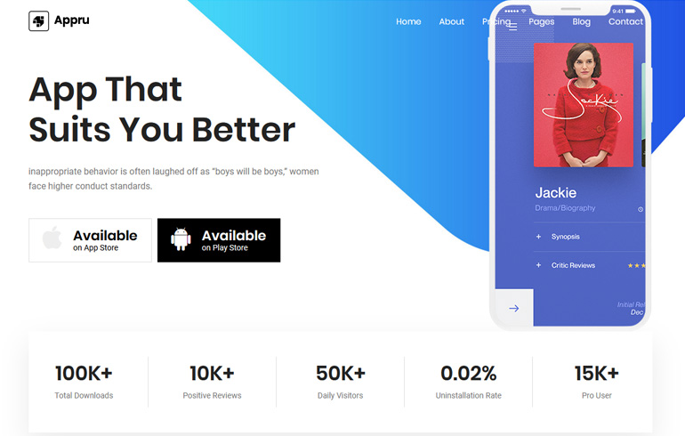 Detail Mobile App Html Template Free Nomer 24