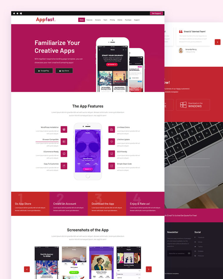 Detail Mobile App Html Template Free Nomer 33