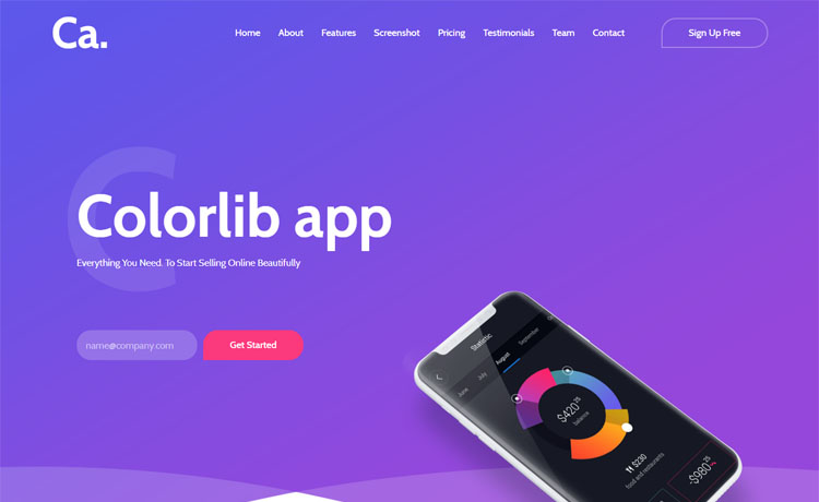 Detail Mobile App Html Template Free Nomer 38
