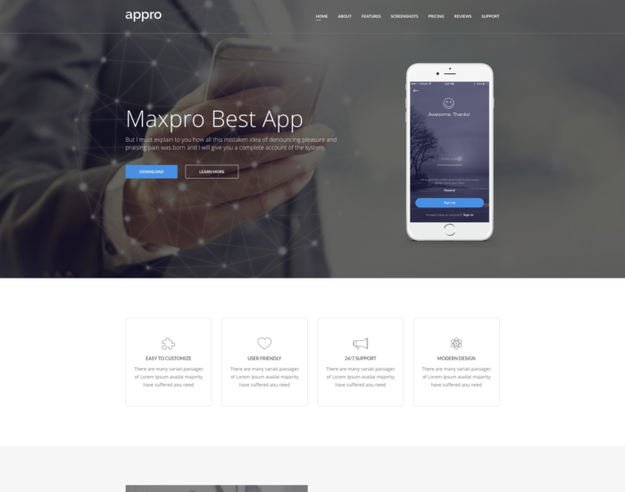 Detail Mobile App Html Template Free Nomer 39