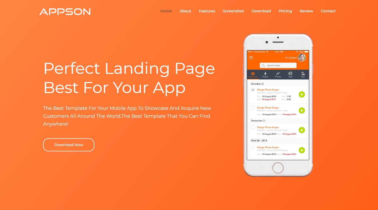 Detail Mobile App Html Template Free Nomer 6