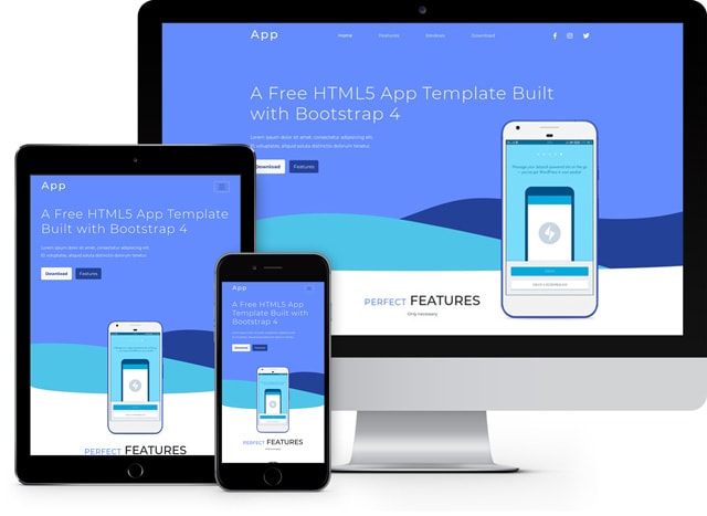 Detail Mobile App Html Template Free Nomer 50