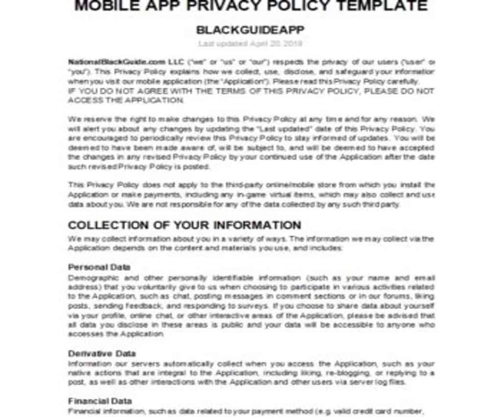 Detail Mobile App Privacy Policy Template Nomer 35