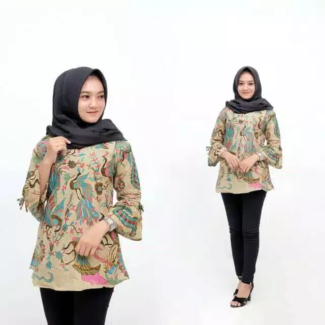 Detail Model Baju Batik Kombinasi Untuk Kerja Nomer 23