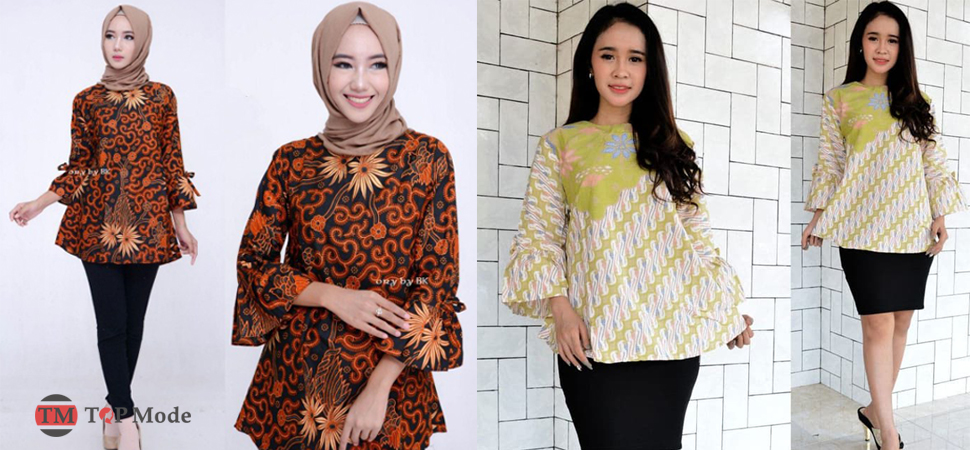 Detail Model Baju Batik Kombinasi Untuk Kerja Nomer 47