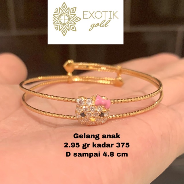 Detail Model Gelang Emas Hello Kitty Nomer 13