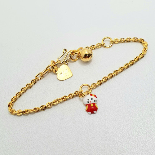 Detail Model Gelang Emas Hello Kitty Nomer 15