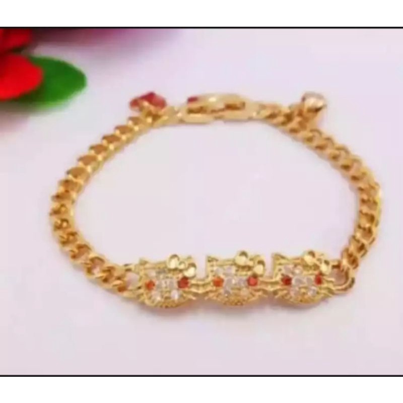 Detail Model Gelang Emas Hello Kitty Nomer 38