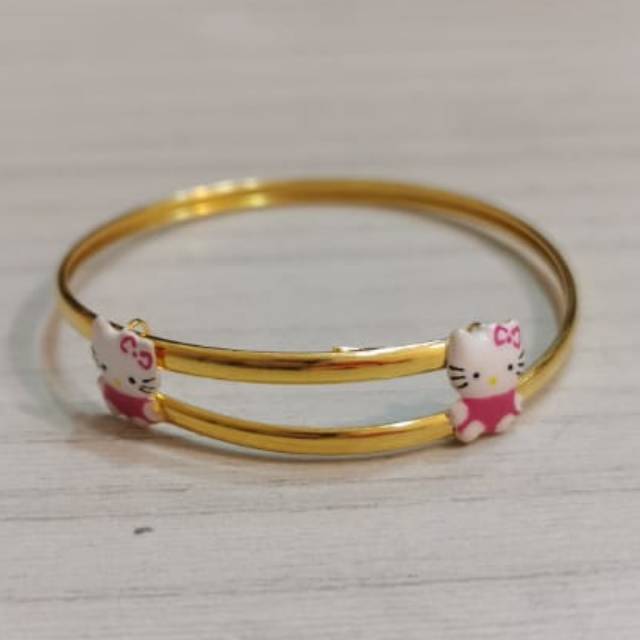 Detail Model Gelang Emas Hello Kitty Nomer 6