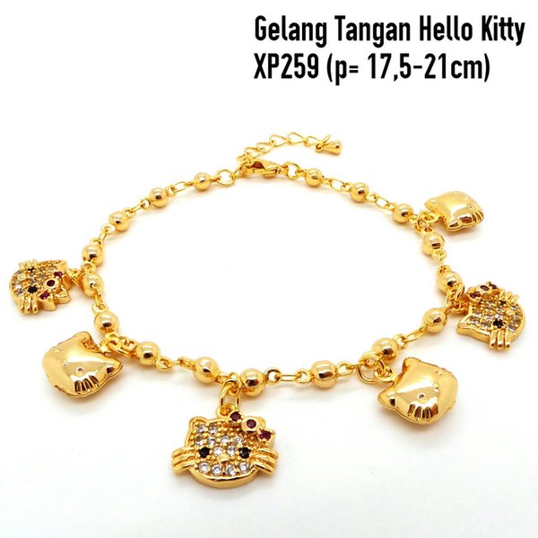 Detail Model Gelang Emas Hello Kitty Nomer 54