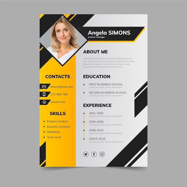 Detail Modern Cv Template Nomer 2