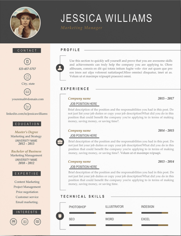 Detail Modern Cv Template Nomer 29