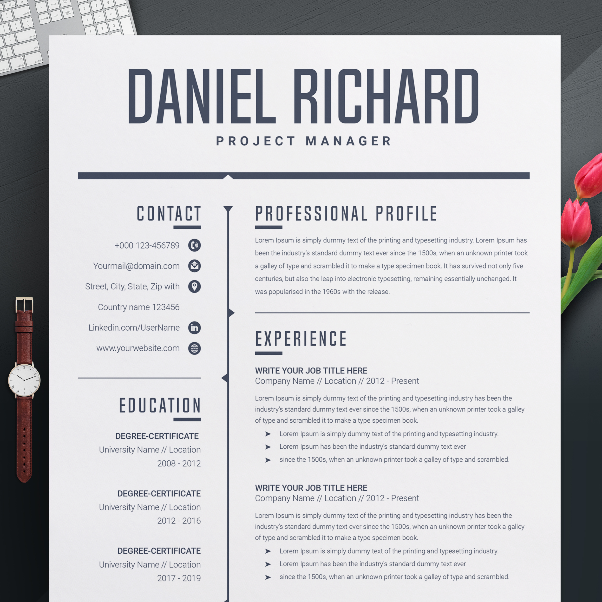 Detail Modern Cv Template Free Nomer 18