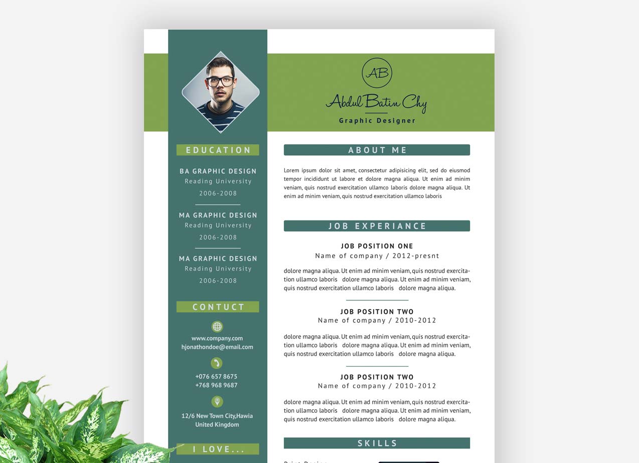 Detail Modern Cv Template Free Nomer 49