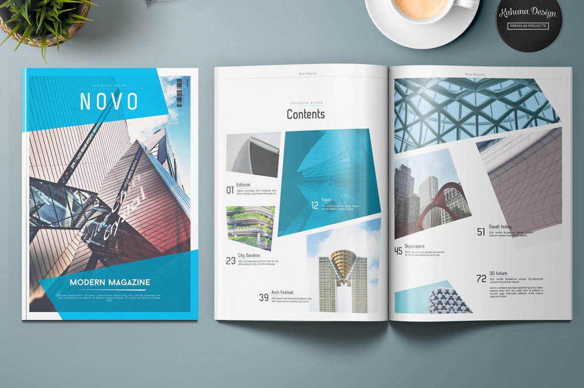 Detail Modern Magazine Template Nomer 16