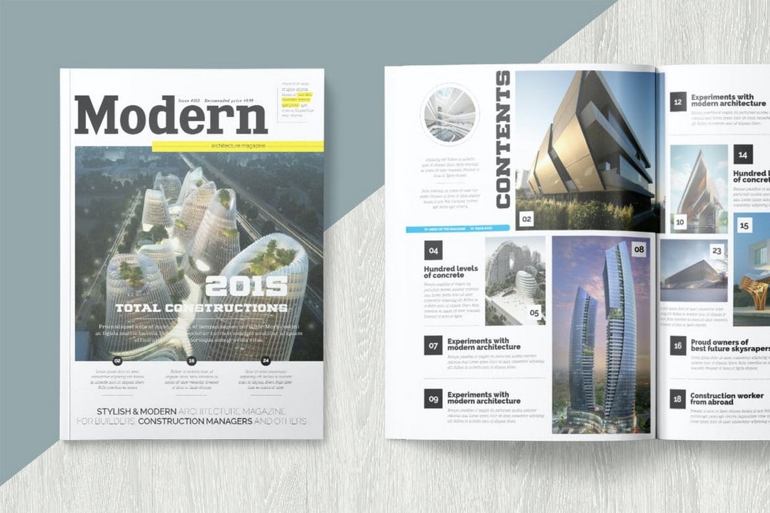 Detail Modern Magazine Template Nomer 4