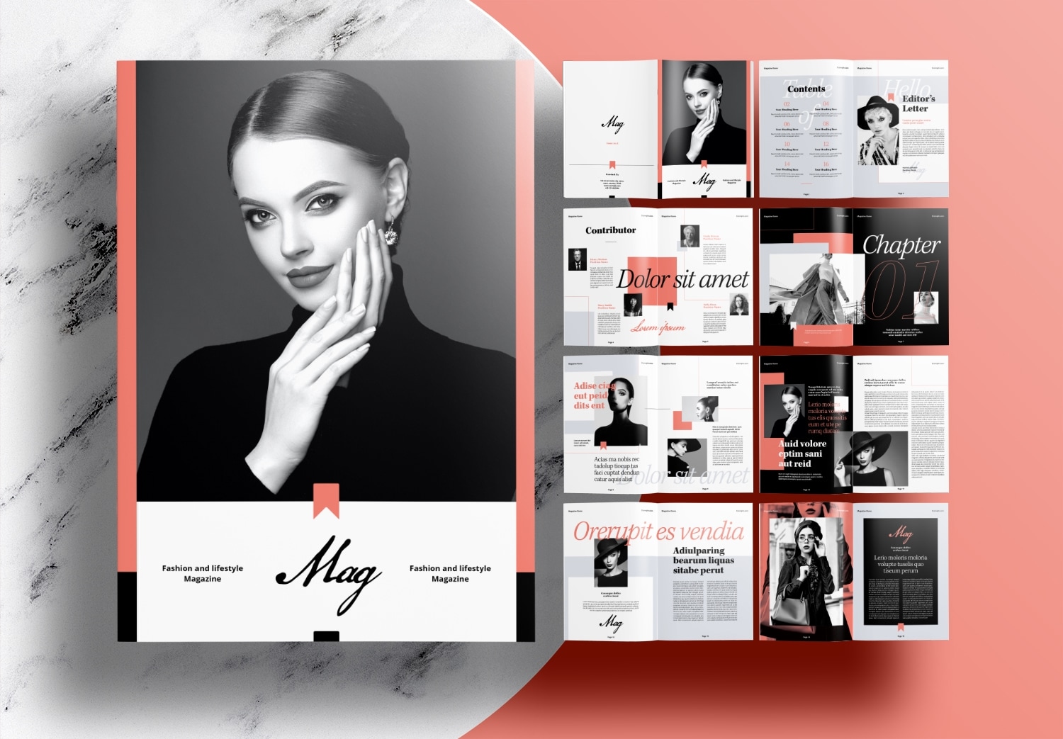 Detail Modern Magazine Template Nomer 6