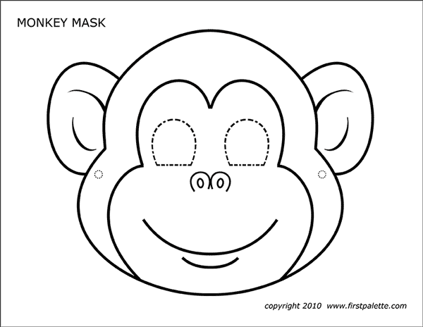 Detail Monkey Face Template Nomer 2