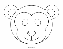Detail Monkey Face Template Nomer 8