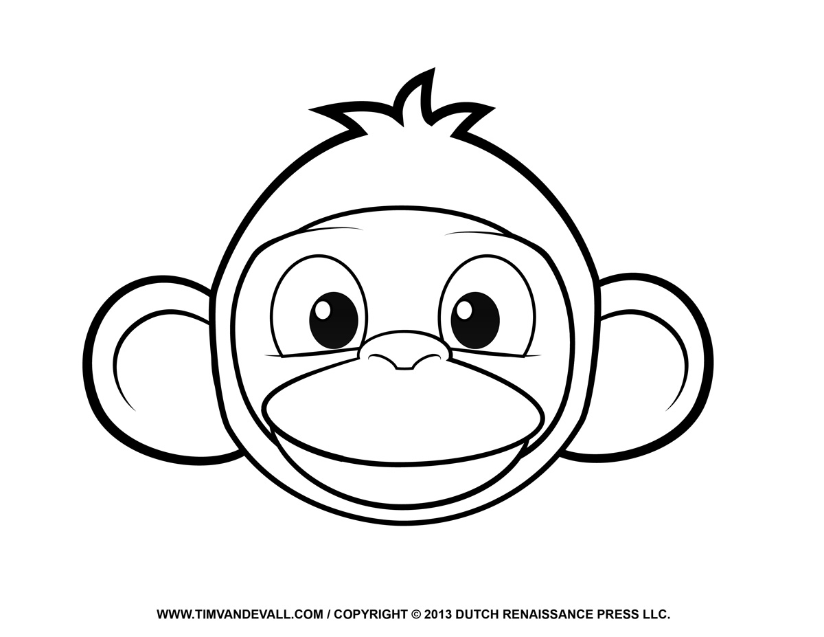Detail Monkey Face Template Nomer 12