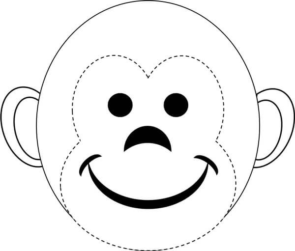 Detail Monkey Face Template Nomer 13