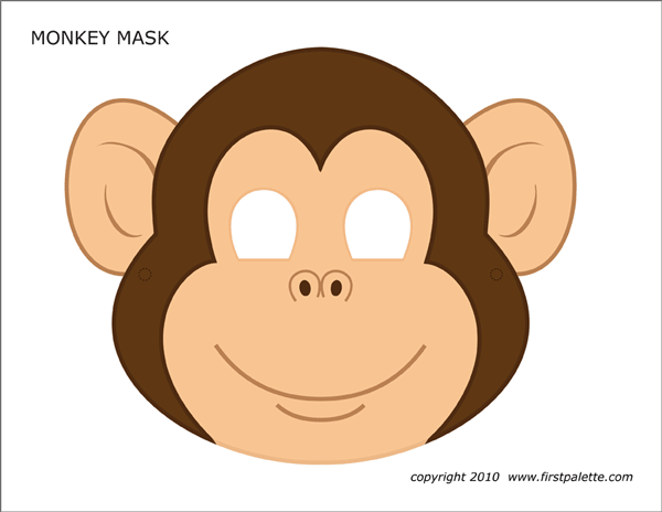 Detail Monkey Face Template Nomer 3