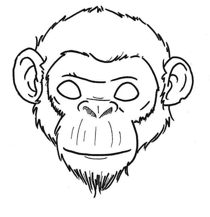 Detail Monkey Face Template Nomer 26