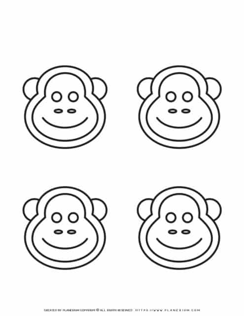 Detail Monkey Face Template Nomer 31