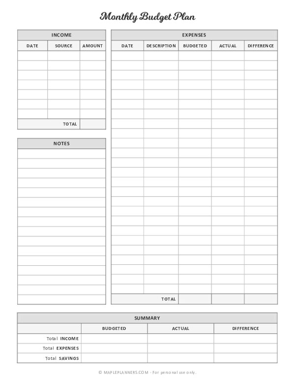 Detail Monthly Budget Template Nomer 19