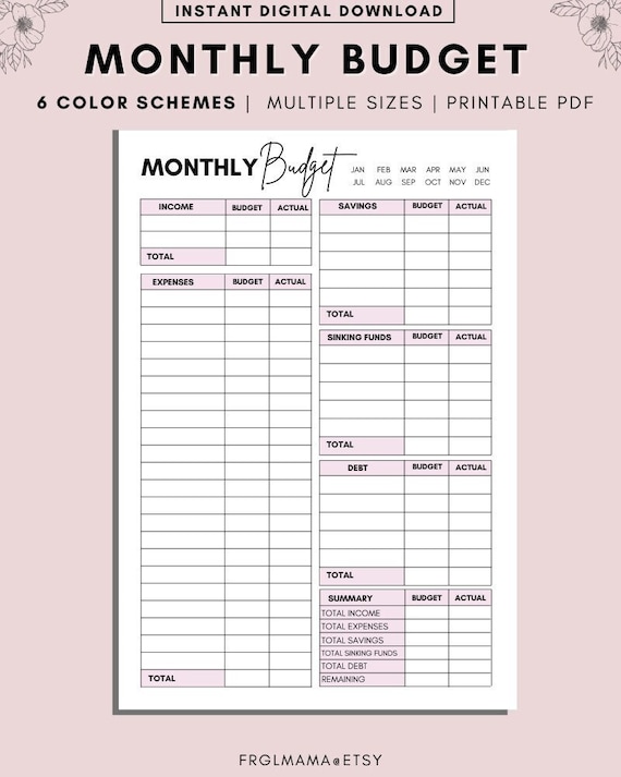 Detail Monthly Budget Template Nomer 23