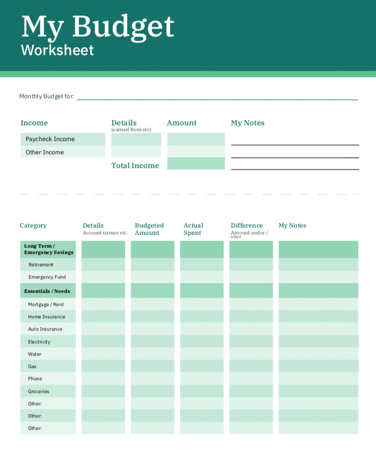 Detail Monthly Budget Template Nomer 30