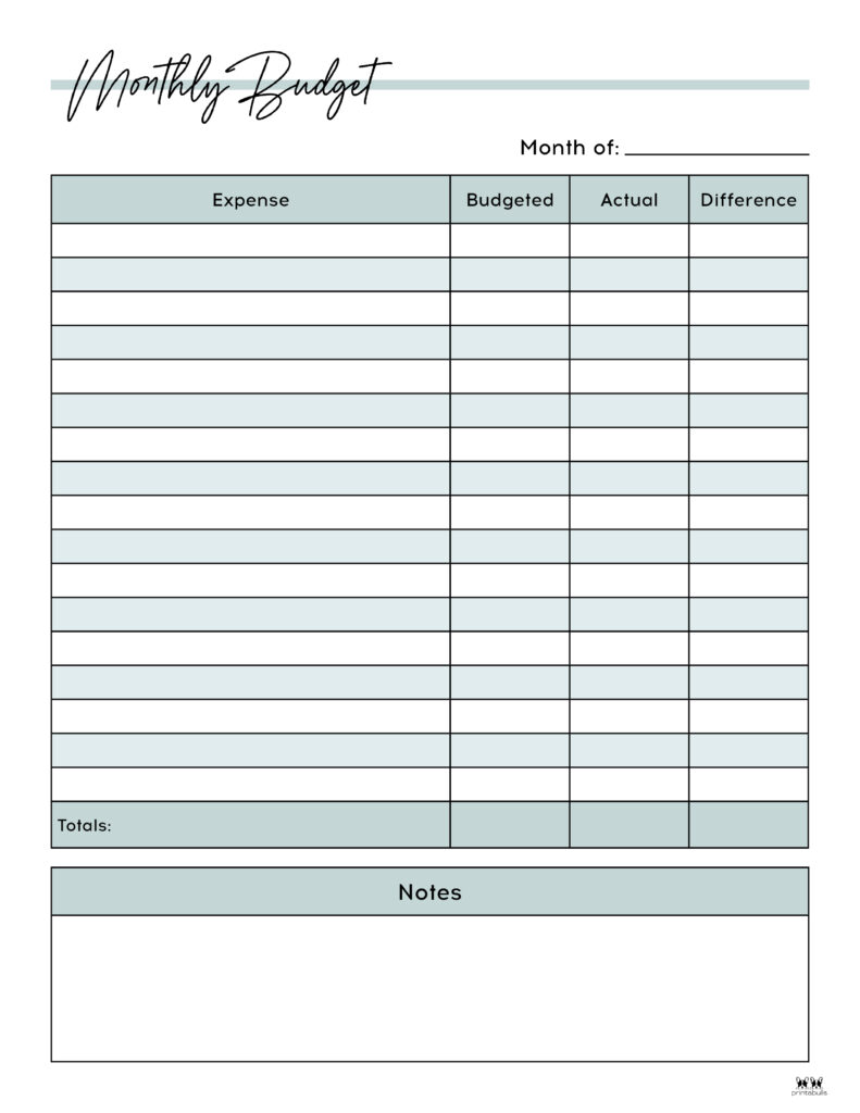 Detail Monthly Budget Template Nomer 34