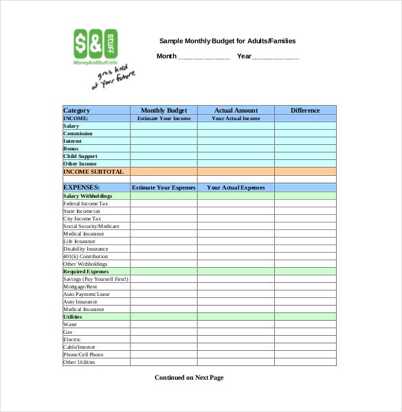 Detail Monthly Budget Template Nomer 44