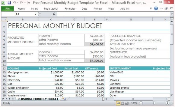 Detail Monthly Budget Template Nomer 47