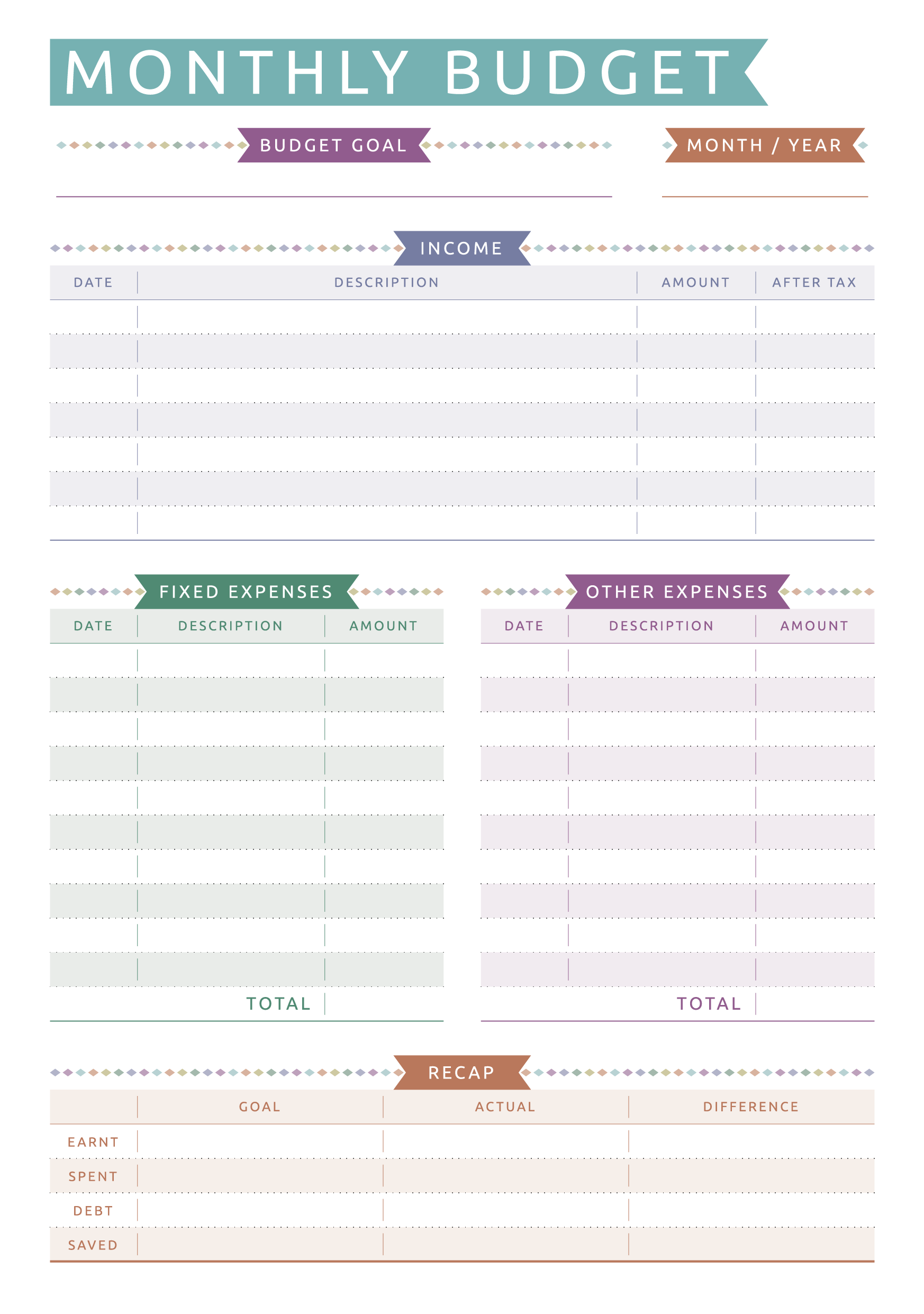 Detail Monthly Budget Template Nomer 7