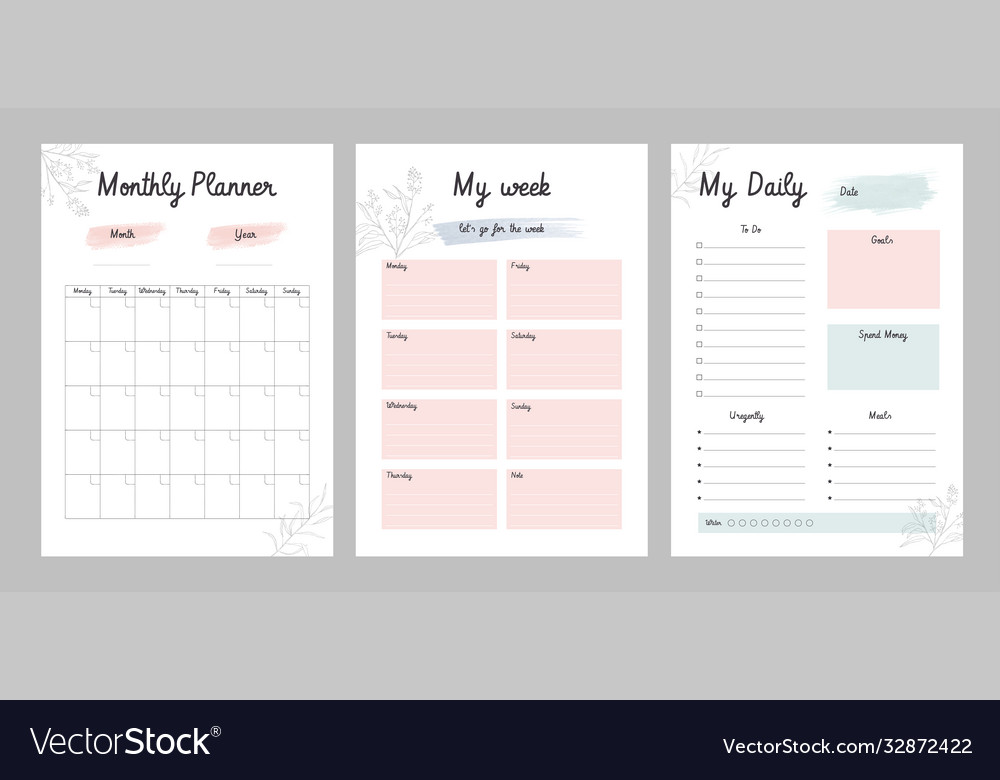 Detail Monthly Planner Template Nomer 19