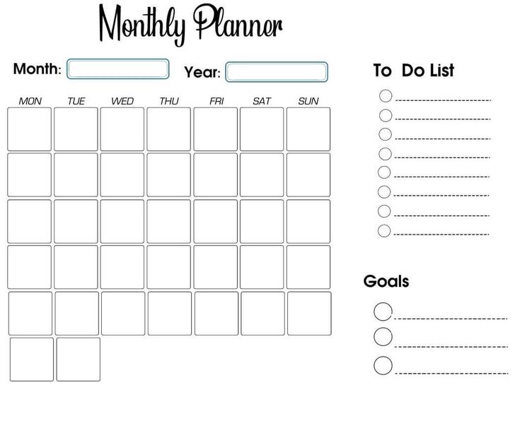 Detail Monthly Planner Template Nomer 3